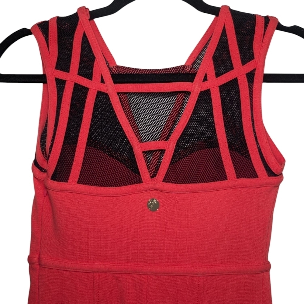 Versace Collection Red Sheath Mini Dress with Sweetheart Neckline - Picture 4 of 8
